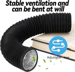 Afzuigslang Flexibel - Ventilatieslang Afzuiger - Lucht Afvoeren - Aluminium Versterking - 150 mm x 5 m - Zwart — thumbnail 5
