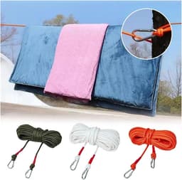 Waslijn Uitschuifbaar - Draadwaslijn Draagbaar - Kleding Drogen - Winddicht Antislip - 1000 cm - Oranje — thumbnail 2