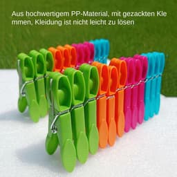 Gekleurde wasknijpers - Kleine clips - Kleding drogen - Winddicht ontwerp - 12 stuks - Meerkleurig — thumbnail 4