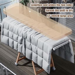 Ruimtebesparend Vrijstaand Droogrek Met Verstelbare Gullwings - Opvouwbaar Aluminium Wasrek Voor Binnen En Buiten — thumbnail 3