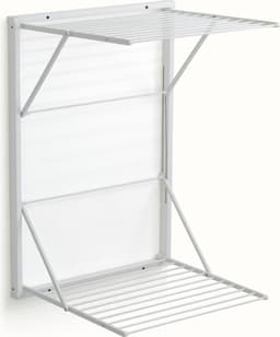 Arredamenti Italia Koral Laccato Bianco - Houten Handdoekrek - Inklapbaar Wanddroogrek - 13m Drooglengte — thumbnail 3
