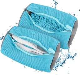 Schoenwaszak voor Veilige Reiniging in de Wasmachine met Ritssluiting, Set van 2, Blauw — thumbnail 1