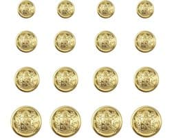 Vintage Gouden Knopen Set - 40 Stuks Ronde Platten Knopen voor Broeken en Jassen (15mm, 18mm, 20mm, 25mm)