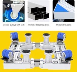 Wasmachine Verhoger - Wasmachine Opbouwmeubel - Wasmachine Sokkel - Anti Slip & Verstelbaar - Ook voor Droger, Koelkast en Vriezer - 300 Kg Draagkracht - 4 Poten en 4 Wielen - Hoogte 10 cm - van Imperatoris — thumbnail 2