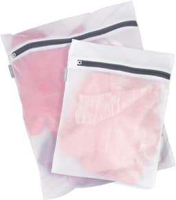 4 stuks Waszak van mesh （2+2）- ritssluiting - waszak voor lingerie - beschermzak voor kleding - 30*40cm-40*50cm - geschikt voor het wassen van delicate kleding, voor thuisgebruik - wit — thumbnail 4