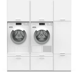 Washcab® Wasmachine Kast - Wasmachine Verhoger - Wasmachine Ombouw - Wit - Duo Set High 2 — thumbnail 1