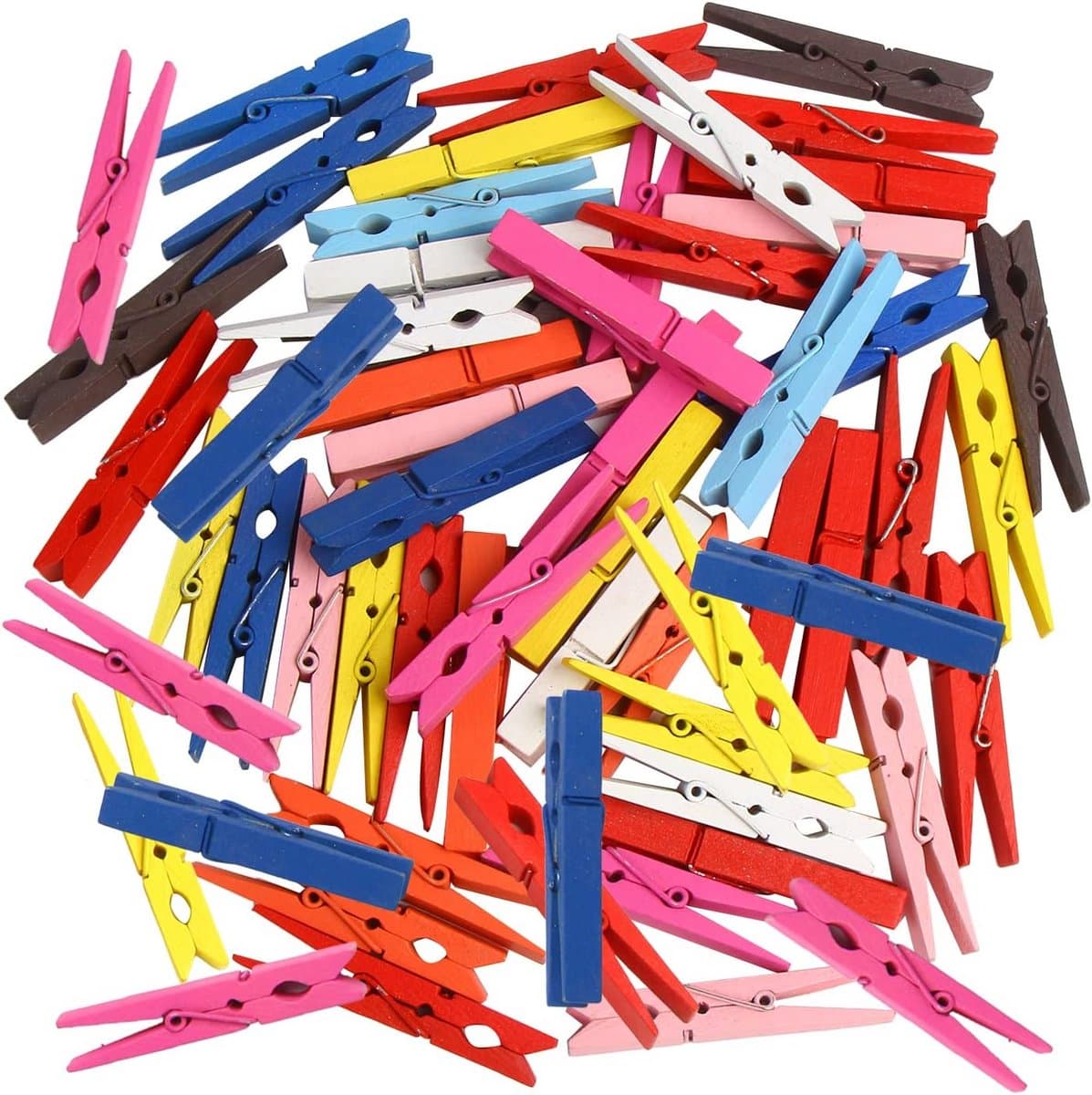 Grote Houten Wasknijpers 2,83 Inch - Gekleurde Ambachtelijke Knijpers (50 Stuks) — afbeelding 1