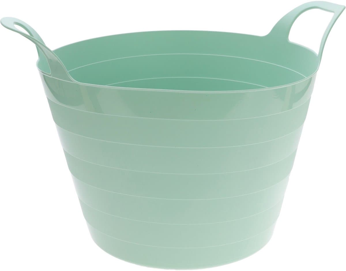 Excellent Houseware Flexibele wasmand - mintgroen - 30 liter - kunststof - 54 x 37 cm - met handvatten — afbeelding 1