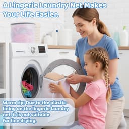 Beha Wasnet Set, Ronde Waszakken met Ritssluiting, Voor Beha's en Ondergoed, Duurzaam en Draagbaar - 2 Stuks - Ideaal voor Sokken en Babykleding — thumbnail 3