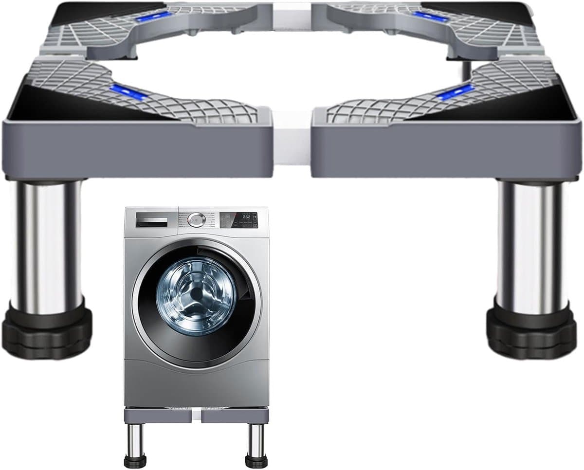 Apparaatvoetstuk - Verhoger Standaard - Wasmachine Koelkast - Zwaar Uitgevoerd Roestvrij Staal - 60x60x20cm — afbeelding 1