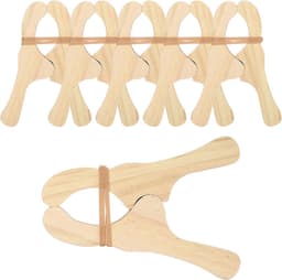 Houten Wasknijpers - Klemmen Hout - Huishoudelijk Gebruik - Natuurlijk Materiaal - 6 Stuks - Houtkleur — thumbnail 1