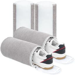 Schoenwaszak - Waszak Schoenen - Set van 2 - Chenille - Anti-Vervorming - Met Binnenzak - 37 x 17 cm - Lichtgrijs — thumbnail 1