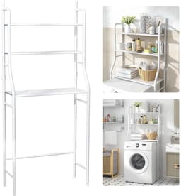 NordHaus Wasmachine Kast - Wasmachine Ombouw - Opbergrek 3 Niveaus - Ruimtebesparend - Stevig Metalen Frame - 160x68x25 cm — thumbnail 1