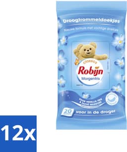 Robijn Droogtrommeldoekjes Morgenfris 20 stuks per verpakking - Voordeelverpakking - 12 stuks — thumbnail 1