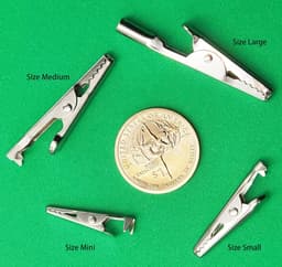 50 Stuks Mini Metalen Alligator Clips Batterij Testkabels Zilverkleurig — thumbnail 2