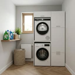 Washcab® Wasmachine Kast - Droger Verhoger - Wasmachine Ombouw - Droger op wasmachine Wit - Stack Set 1 — thumbnail 2