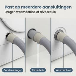 Cheqo® Afvoerslang - Flexibele Afvoerslang - Universele Afvoerslang - Afvoerslang Wasdroger - Afvoerslang Droger - Afvoerslang Condensdroger - Afvoerslang Waterafvoer - Waterafvoerslang - Afvoerslang Recht — thumbnail 3