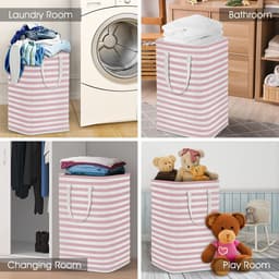 JeiibrZui Ronde Wasmand - Lichtroze - 75 Liter Vochtbestendig Opbergbox - 1 Stuk - Voor Kleding En Speelgoed — thumbnail 5