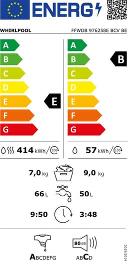 Whirlpool FFWDB 976258E BCV BE Was-droogcombinatie — thumbnail 2