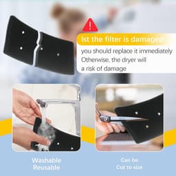 4-delig - Geschikt voor Whirlpool Foam Sponge Filter 481010716911 - Droger HX HMMR10440 - Drogerfilter - 230*115mm - Sponsfiltermat 4 Gaten - Drogerfilter — thumbnail 4