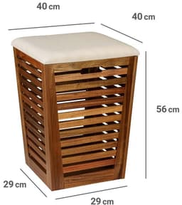 Wasmand met zitting FONDI, hoogte 56 cm — thumbnail 3