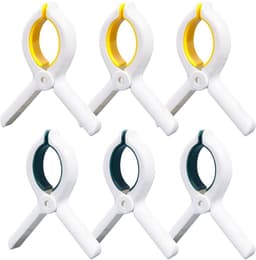 EXCITAT Grote wasknijpers - Handdoekklemmen - Strandhanddoekklemmen - Badhanddoekklemmen - Ligstoelklemmen - Sterke wasknijpers - Geschikt voor ligstoelen, wasruimte, strandstoelen, strand, zwembad, tuin - 6-pack — thumbnail 1