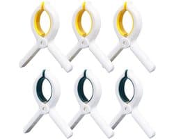 EXCITAT Grote wasknijpers - Handdoekklemmen - Strandhanddoekklemmen - Badhanddoekklemmen - Ligstoelklemmen - Sterke wasknijpers - Geschikt voor ligstoelen, wasruimte, strandstoelen, strand, zwembad, tuin - 6-pack — afbeelding 1