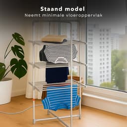 Cheqo® Elektrisch Droogrek - Droogtoren - Wastoren - 21M Droogruimte - Inklapbaar Aluminium - Verwarmd voor Badkamer - Elektrisch Wasrek - Droger — thumbnail 5