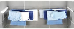 1 stuks uitklapbare waslijn voor wand of plafond – witteringsbestendige droogstang met 5 draden & beschermkap, geschikt voor balkon, badkuip of terras — thumbnail 3