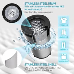 RFWR® Energiezuinige 4kg Wasdroger met 3200 RPM en Gravity Drain — thumbnail 4