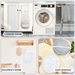 Hangende wasmand - multifunctioneel - set van 2 - grijs en wit - polyester — thumbnail 3