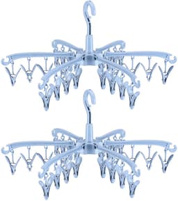 Opvouwbare sokkenhouders - multifunctionele drooghouders - set van 2 - hemelsblauw - kunststof — thumbnail 1