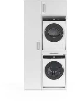 Wasophoogte® Wasmachine Kast Rome - Wasmachine verhoger - Wasmachine ombouw - 700(D)*1115(B)*2350(H) mm - Wit — thumbnail 1