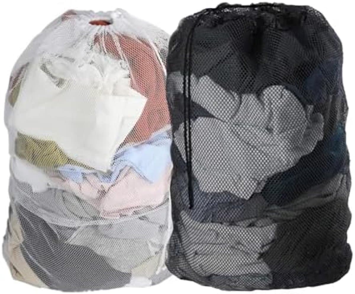 2 stuks wasnetzakken, 60 x 90 cm organizer wasmachinetas, grote mesh waszakken met afsluitbaar trekkoord, voor reizen, grote kleding, dekbedovertrek, speelgoedopslag, studentenhuis, appartement — afbeelding 1