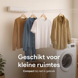 Waslijn uittrekbaar buiten en binnen - 5 lijnen - 4m draad - Droogrek Hangend - Wasrek Hangend - Geschikt voor kamperen, camper, camping - Uittrekbare - Rol drooglijn - Rekken - Luft — thumbnail 2