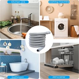 Afvoerslang voor wasmachine - Universele afvoerslang - Verlengslang voor afvoerslang - Verdikt en dik - Volautomatische ventilatorslang - 1 m universele verlengslang voor afvoerslang - met aansluitklem en adapter — thumbnail 3