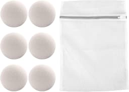 Allecto Plus - Wollen drogerballen voor wasdroger - Set van 6 viltballen met waszak — thumbnail 1