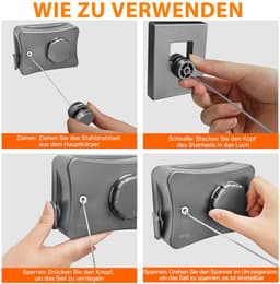 Uittrekbare waslijn - anti-doorhang-design - 5,1 meter - roestvrij staal — thumbnail 2