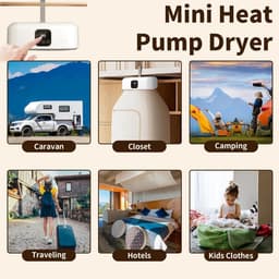 Snel drogend - Elektrische droger - Opvouwbaar - Verwarmd droogrek - Met deksel - Draagbaar - Mini warmtepomp - Droger - Verwarmd - Droogrek voor binnen - 2 snelheidsstanden - Timer van 8 uur - Laadvermogen van 10 kg — thumbnail 2