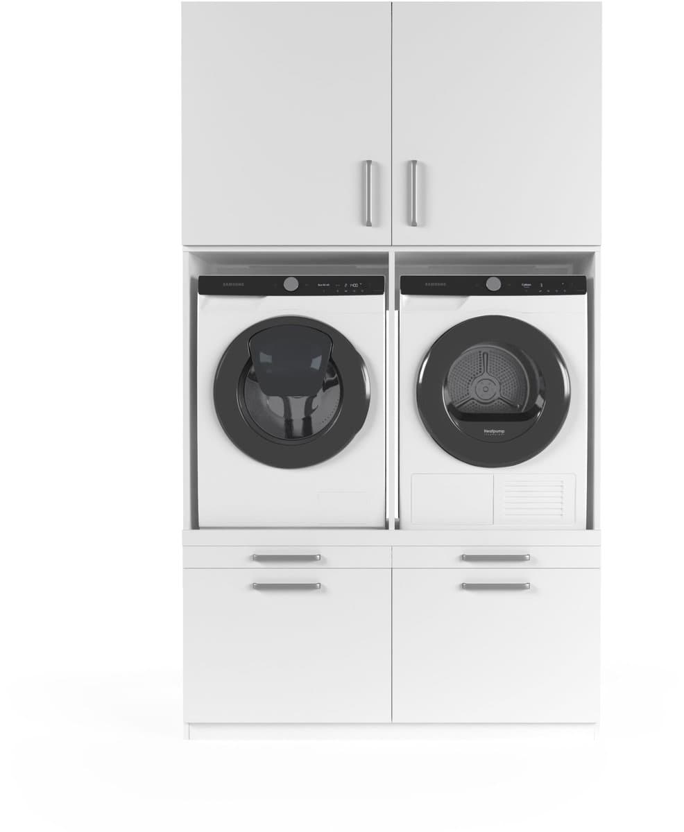 Wasophoogte® Wasmachine Kast Venice - Wasmachine verhoger - Wasmachine ombouw - 700(D)*1330(B)*2350(H) mm - Wit — afbeelding 1