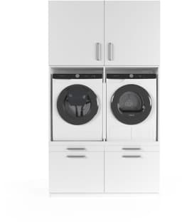 Wasophoogte® Wasmachine Kast Venice - Wasmachine verhoger - Wasmachine ombouw - 700(D)*1330(B)*2350(H) mm - Wit — thumbnail 1