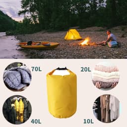 Tas, 10, 20, 40, 70, 90 liter, waterdichte zak, ultralichte droogzak, waterdichte watersporttassen voor kajakken, strand, zwemmen, kamperen, wandelen, zwart, 70L — thumbnail 2