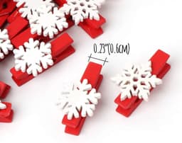 Mini Knijpers Kerst - 50 Houten Knijpertjes Kerstkleuren - kerst accessoires - kerst versiering - decoratie kerst - Voor foto's, fotowand, ansichtkaarten, brieven, kerstversiering — thumbnail 5