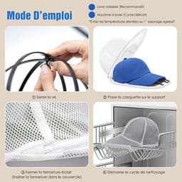 Baseballpettenreiniger, opvouwbare wasmand, reinigingsmand voor petten voor de wasmachine en vaatwasser, pettenreiniger, beschermende vormhouder met wasframe — thumbnail 5