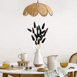 Gedroogde Konijnenstaartbloemen, Pampasgras Boho Boeket, Droogbloemen voor Vaas, Huis-, Slaapkamer- en Woonkamerdecoratie (Zwart) — thumbnail 4