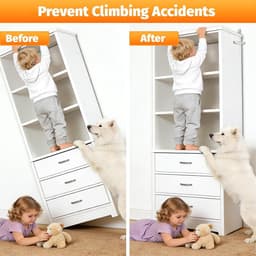 Wandanker voor babymeubels, 12 stuks, robuuste antitipmeubelankers om kast — thumbnail 4