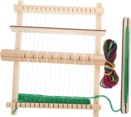 1set Houten Weefraam Weefmachine Handgemaakte Ambachtelijke Weeftool Voor Creatieve Projecten Draagbaar Eenvoudig Te Zetten Voor Unieke Creaties Voor Handwerken Weven Van Garens — thumbnail 1