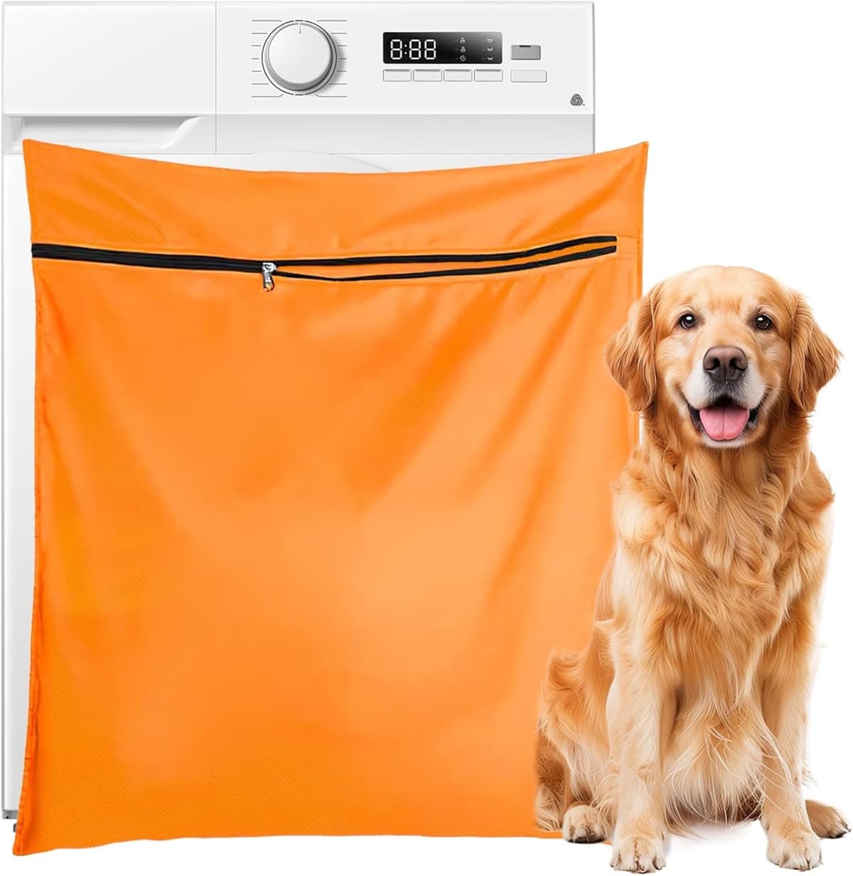 Waszak voor Huisdieren - Tegen Dierenharen - Honden en Katten - Oranje — afbeelding 1