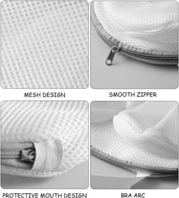 Beha-waszakken - Grijs - 29,5 x 15 cm - Duurzaam Polyester - Voor Ondergoed — thumbnail 4