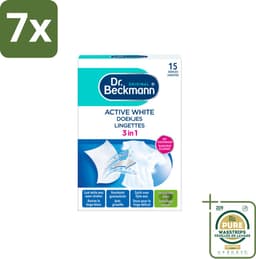 7 x Dr. Beckmann - Kleurverzorging - Active White - Witte Was - 15 Doekjes - Grootverpakking - Witwas - Grauwsluier Verwijderen - Witte Was Herstellen - Actieve Witmaker - Was Reinigen — thumbnail 1